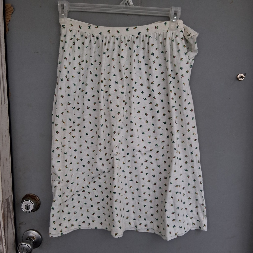 Vintage‎ Cottagecore 80s 90s Rainbow Floral AOP Knit Skirt L